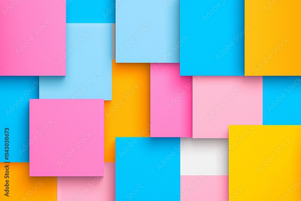 Isometric geometric blocks with sharp edges and bold hues set against a seamless white background. Isometric geometric blocks with sharp edges and bold hues set against a seamless white background.