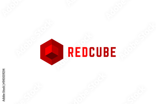 Red cube logo design solution