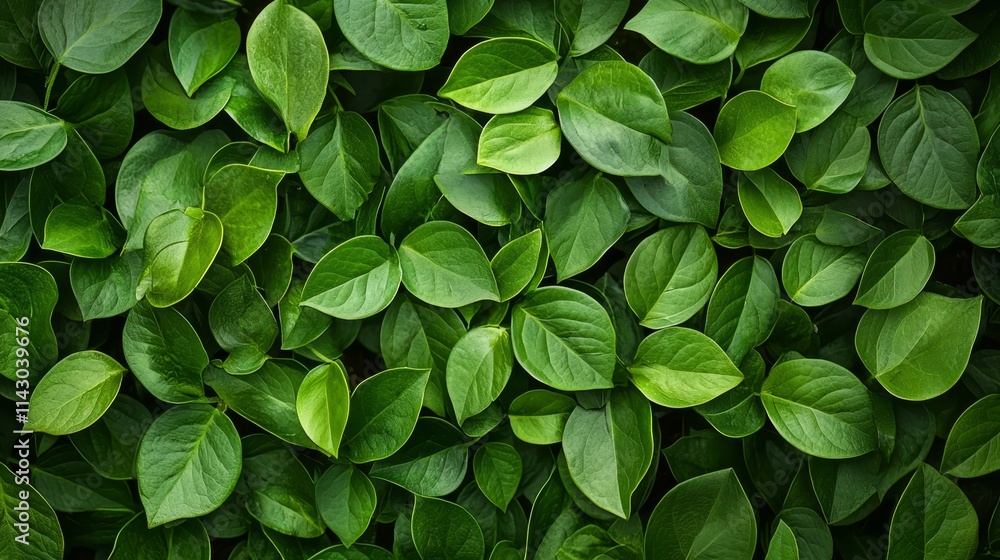 A close up of a bunch of green leaves A close up of a bunch of green leaves
