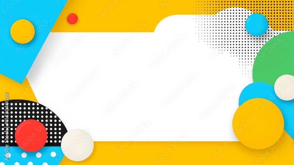 Fototapeta premium An abstract geometric backdrop featuring shapes in yellow, green, and black.