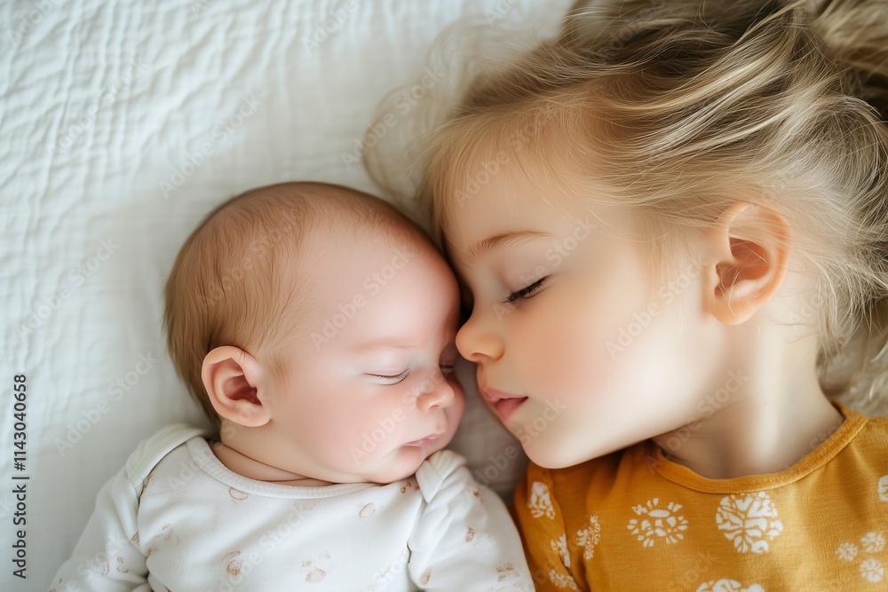 Siblings, older sister with toddler. A new family member Siblings, older sister with toddler. A new family member