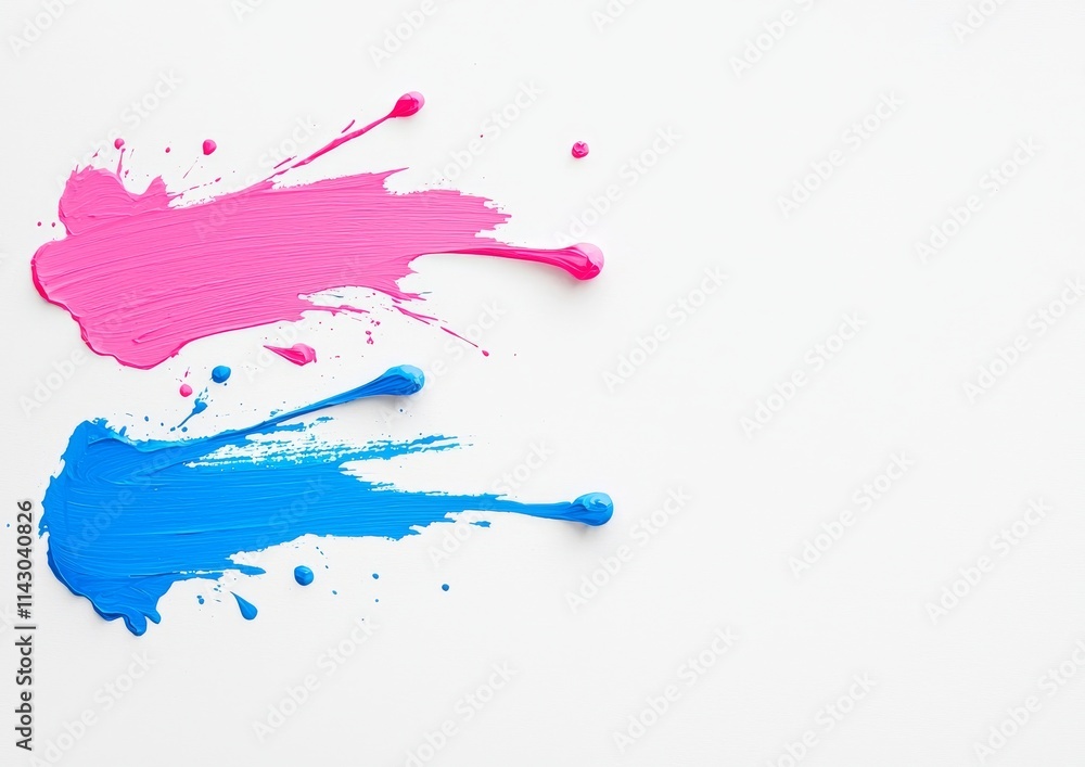 An abstract artwork featuring pink and blue tones created with watercolors on paper. An abstract artwork featuring pink and blue tones created with watercolors on paper.