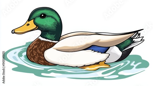 A duck floating on top of a body of water