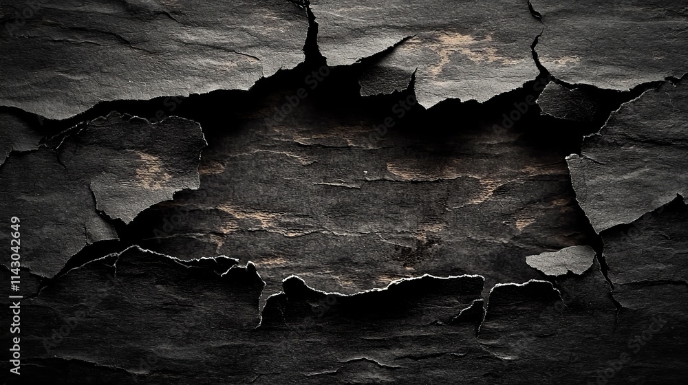 A black wall with a crack in it A black wall with a crack in it