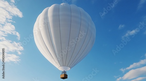 Graceful White Hot Air Balloon in Flight photo