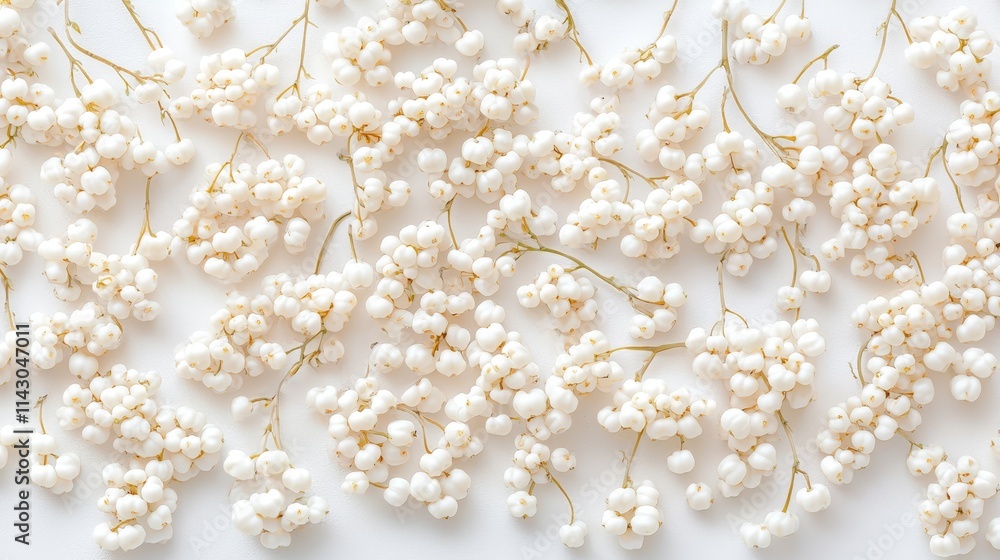 A bunch of white flowers on a white surface A bunch of white flowers on a white surface