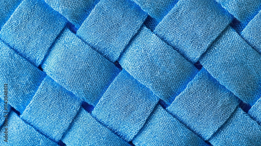 Fototapeta premium A close up of a blue woven fabric background