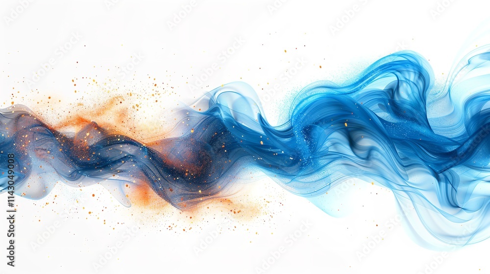 Waves painted with oil paint on a white background Waves painted with oil paint on a white background