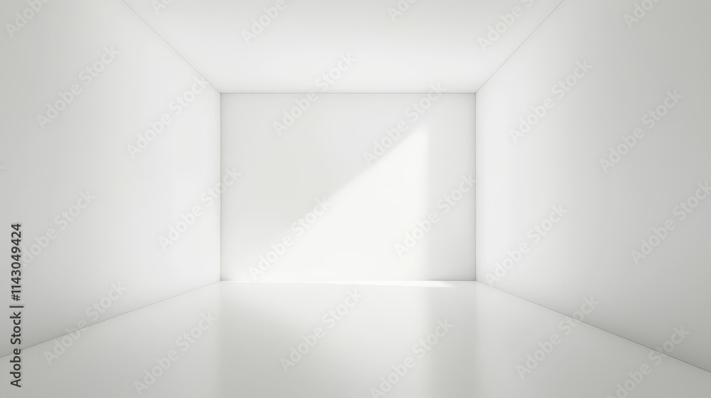 An empty white room with a light coming through the window An empty white room with a light coming through the window