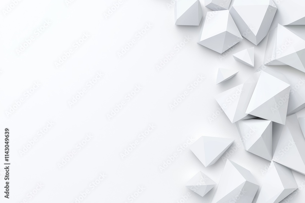 A 3D rendered illustration featuring an abstract geometric background in white and gray, with a polygon and low poly pattern. A 3D rendered illustration featuring an abstract geometric background in white and gray, with a polygon and low poly pattern.
