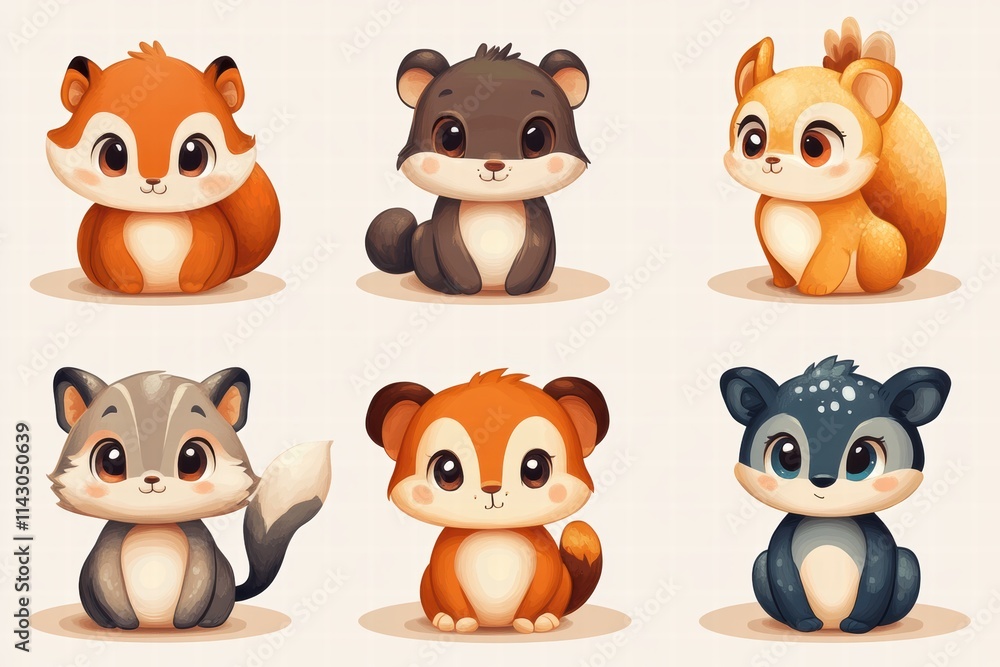 Celebration of Chinese New Year featuring adorable animated animals in colorful designs Celebration of Chinese New Year featuring adorable animated animals in colorful designs