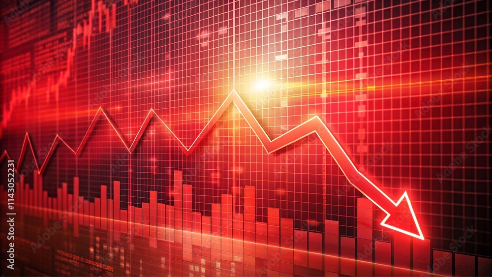 Red Descent: Abstract Representation of Economic Downturn Red Descent: Abstract Representation of Economic Downturn