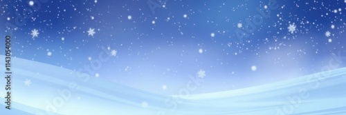 Wallpaper Mural Snowflakes drift gracefully in a serene winter landscape, illuminating the soft blue horizon and creating a magical atmosphere on a chilly day Torontodigital.ca