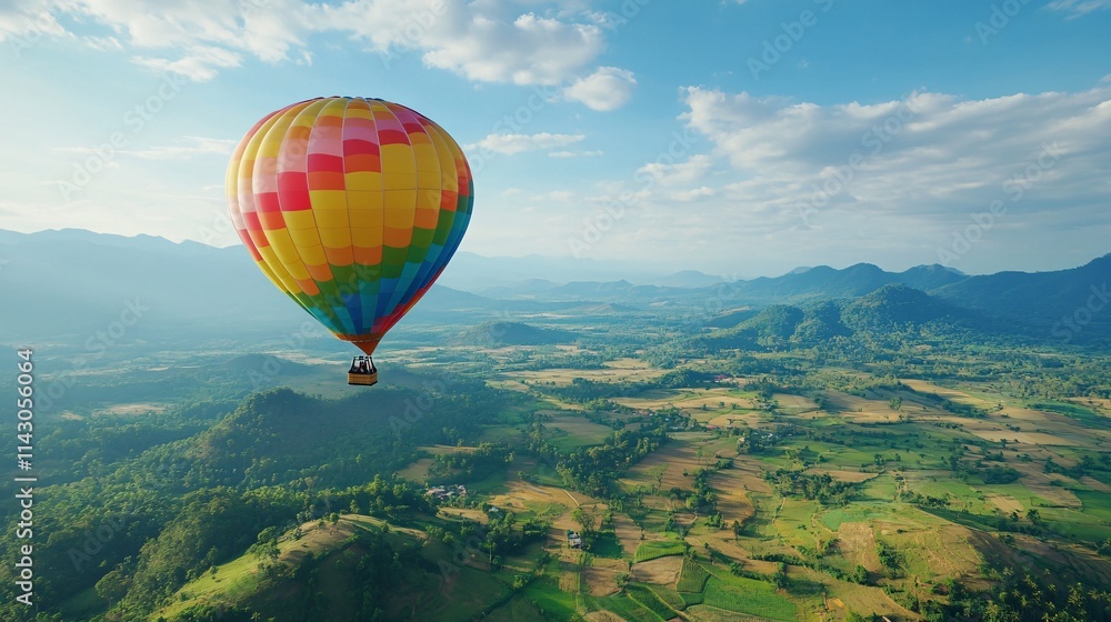 Fototapeta premium Vibrant Hot Air Balloon