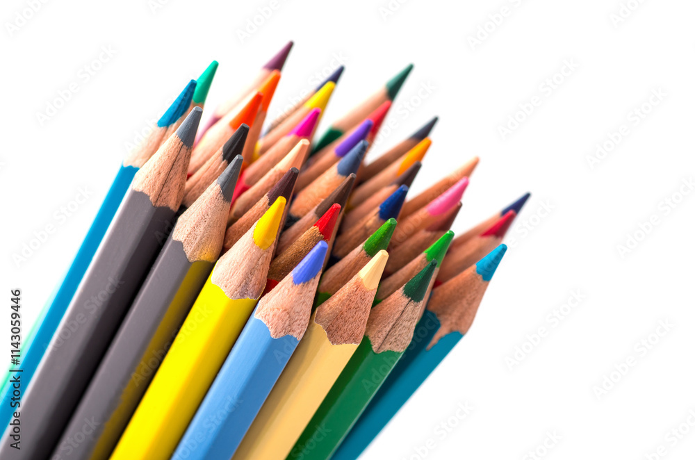 colored pencils on white background colored pencils on white background