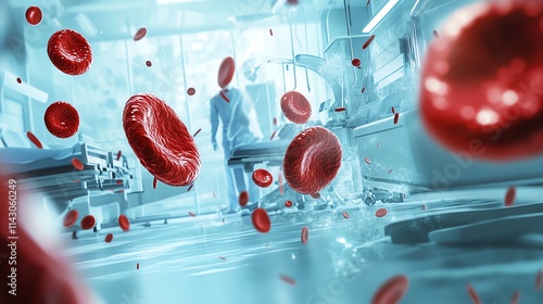 Detailed illustration of Hematology in a modern medical setting showcasing essential practices--ar 16:9