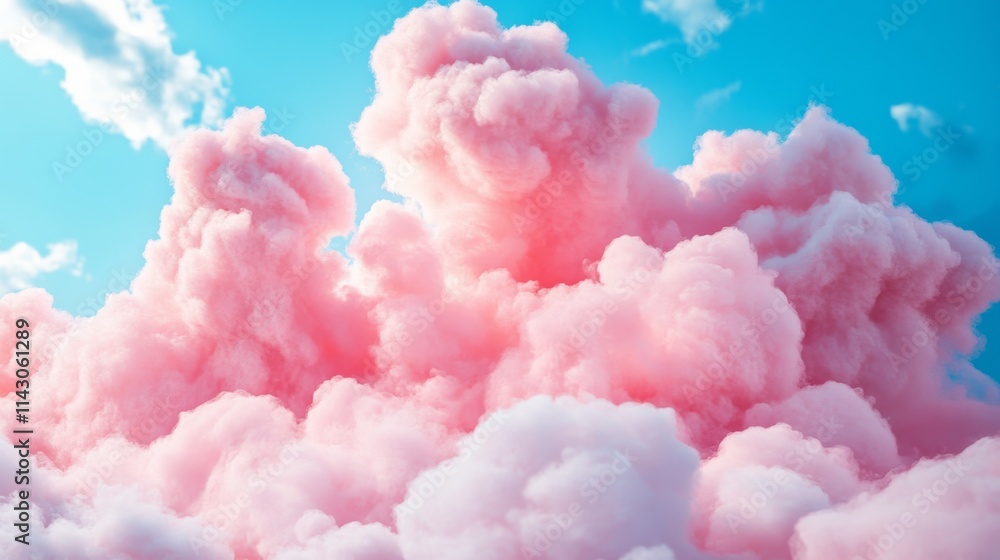 Fluffy pink clouds in a bright blue sky during daytime Fluffy pink clouds in a bright blue sky during daytime