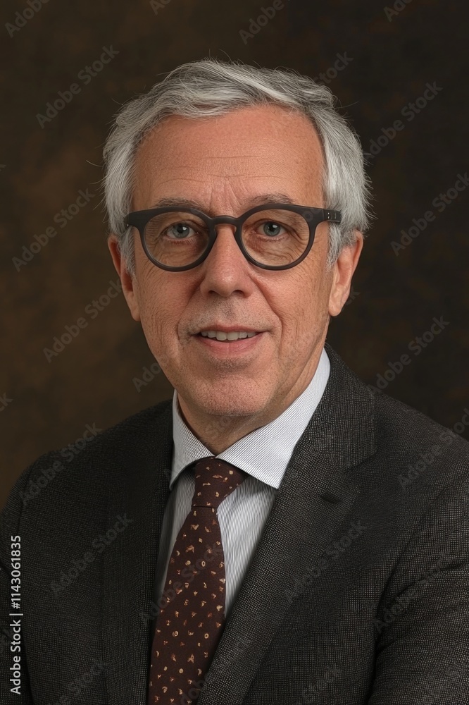 An elderly man with grey hair and glasses smiles warmly in a formal suit, with a muted gray background emphasizing his friendly and professional demeanor. An elderly man with grey hair and glasses smiles warmly in a formal suit, with a muted gray background emphasizing his friendly and professional demeanor.