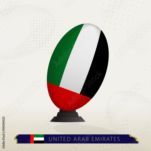 United Arab Emirates Rugby Ball on Rugby Kicking Tees with Modern Design.