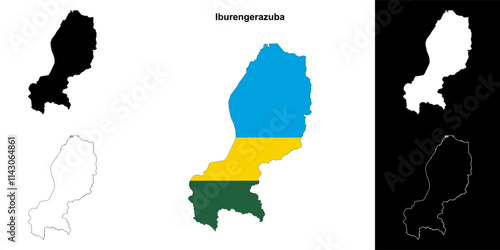 Iburengerazuba province outline map set