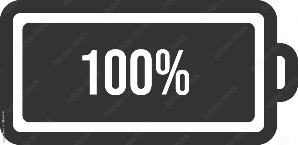 Displaying a fully charged battery icon, representing maximum power and readiness for immediate use in various electronic devices like smartphones, tablets, and laptops Displaying a fully charged battery icon, representing maximum power and readiness for immediate use in various electronic devices like smartphones, tablets, and laptops