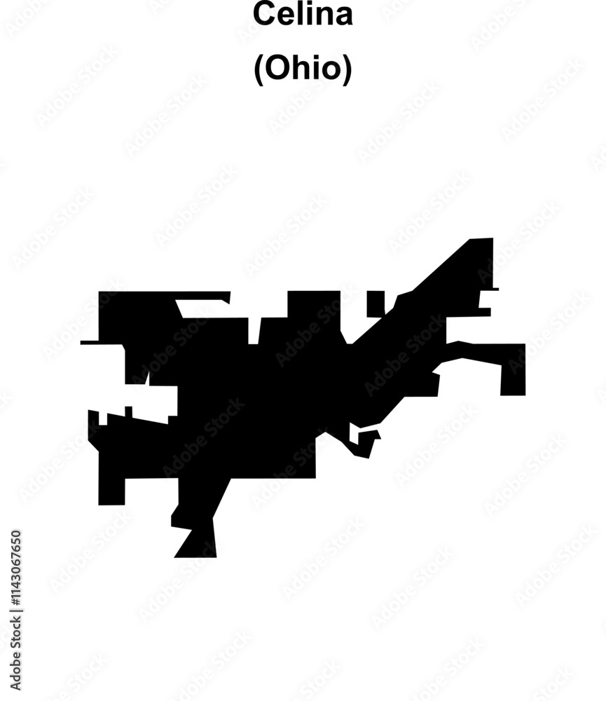 Obraz premium Celina (Ohio) blank outline map