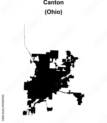 Canton (Ohio) blank outline map