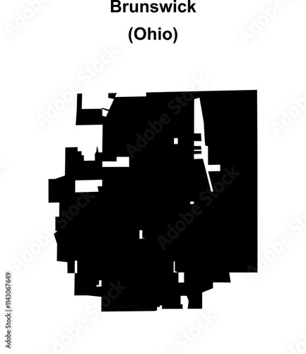 Brunswick (Ohio) blank outline map