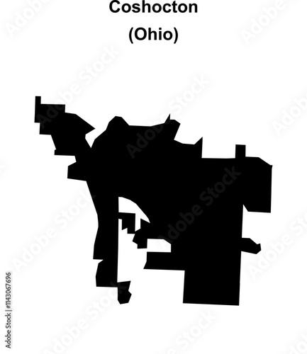 Coshocton (Ohio) blank outline map photo