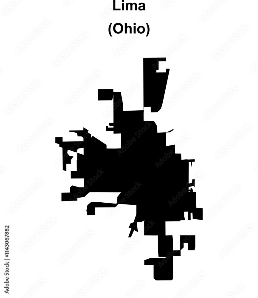 Lima (Ohio) blank outline map Lima (Ohio) blank outline map