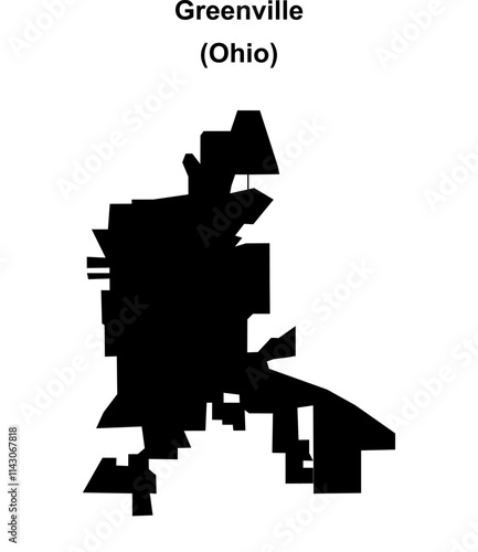 Greenville (Ohio) blank outline map