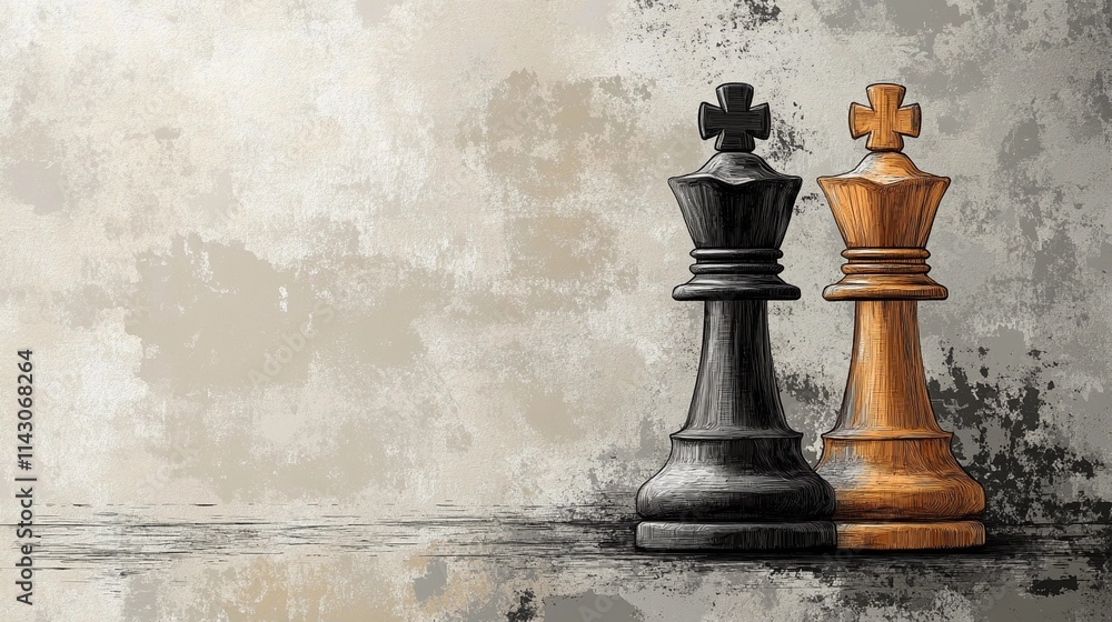 Detailed chessboard and pieces with sharp focus, creating a professional and engaging stock image with strategic implications Detailed chessboard and pieces with sharp focus, creating a professional and engaging stock image with strategic implications