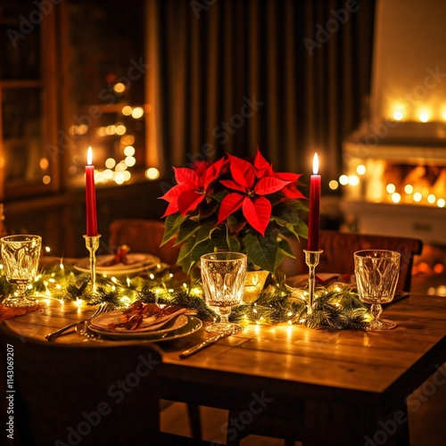 table setting at restaurant photo