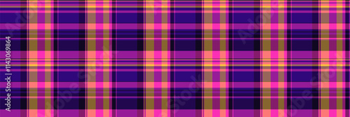 Rosa textile fabric background, costume plaid pattern vector. Material seamless texture check tartan in pink and violet colors.