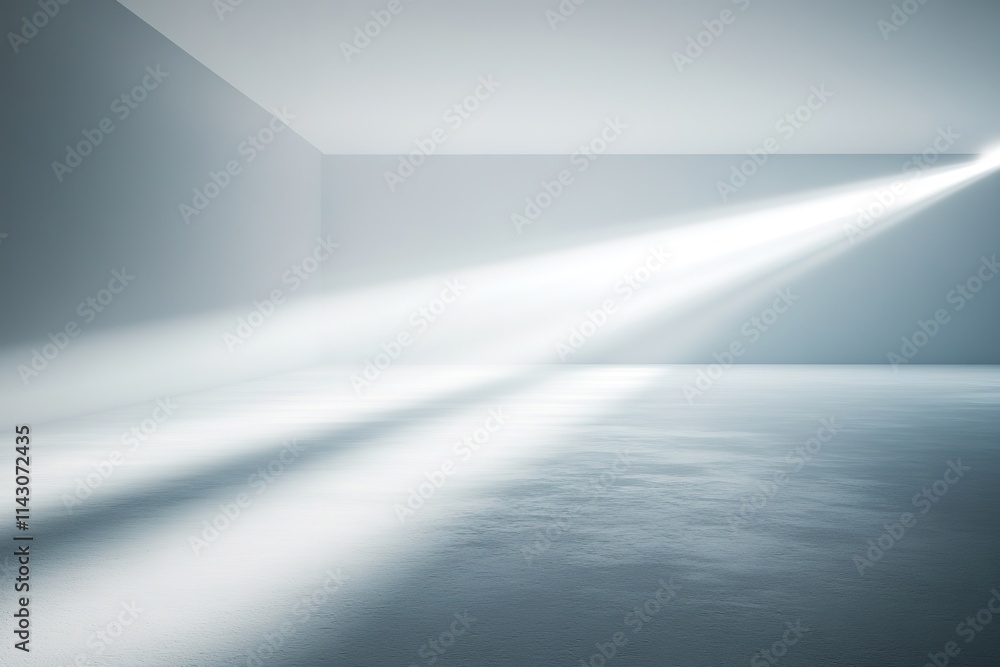 Sunbeam piercing through modern minimalistic space Sunbeam piercing through modern minimalistic space