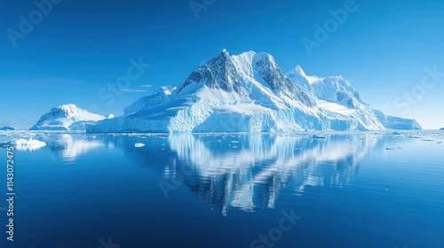 Wallpaper Mural Antarctic landscape with snow-covered mountains reflected in calm blue water. Torontodigital.ca