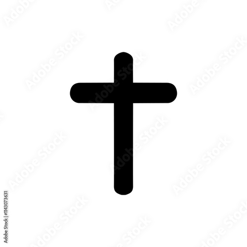 Christian cross vector symbol flat style. Religion cross icon vector illustration.