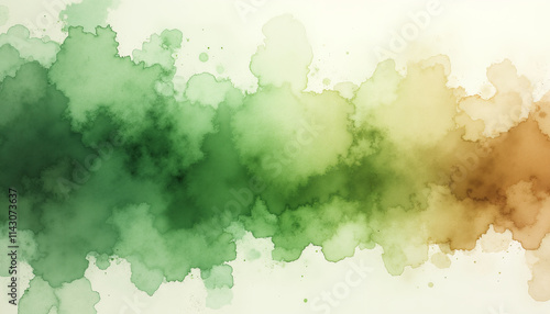 Wallpaper Mural Organic Green and Brown Watercolor Blend with Natural Flow Torontodigital.ca