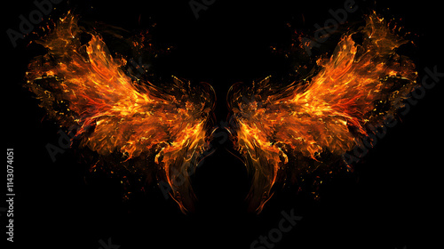 Wallpaper Mural Fire flames isolated on a black background with copy space for text or decoration. Brimstone. Illustration Torontodigital.ca