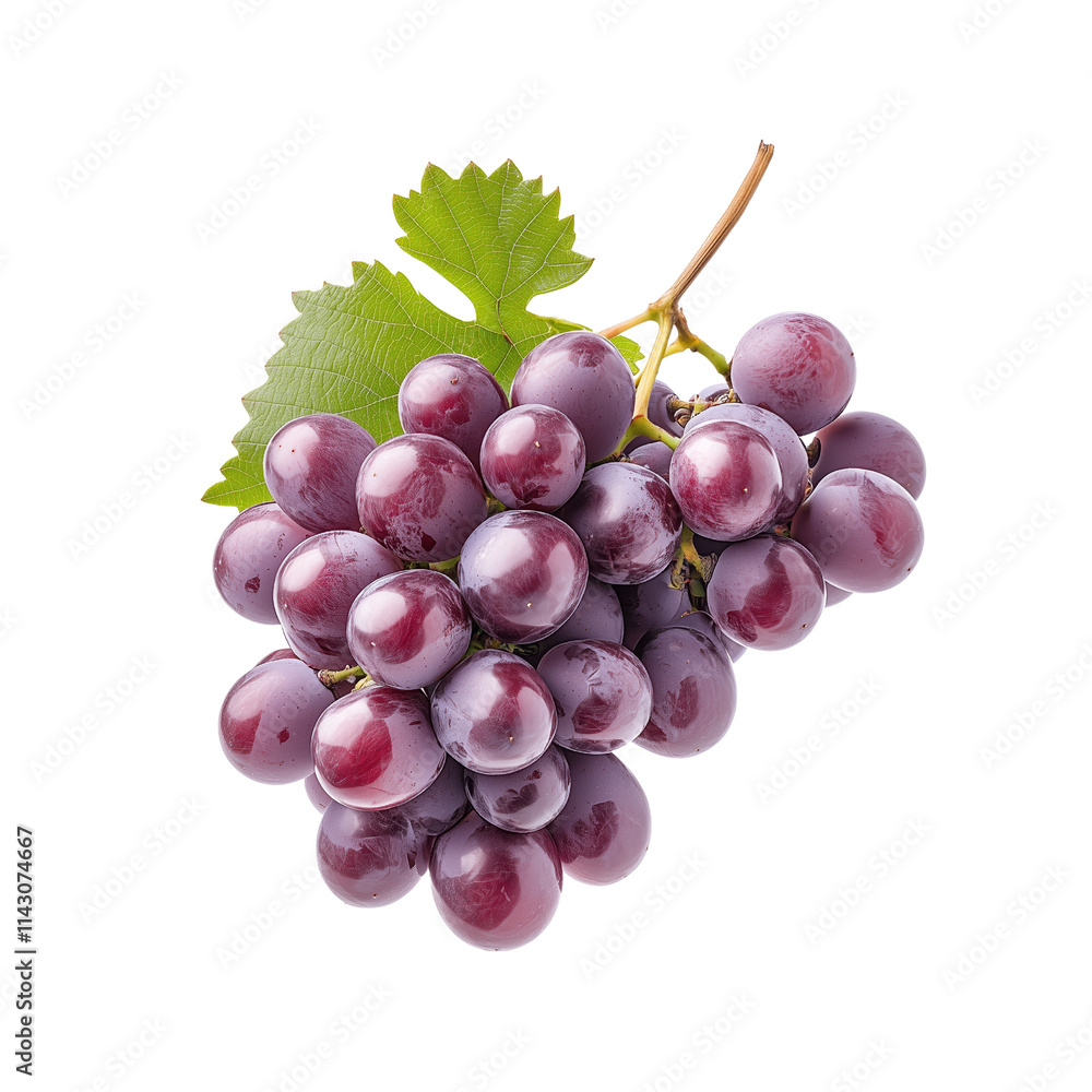 A bunch of juicy red grapes on a white or transparent background. A bunch of juicy red grapes on a white or transparent background.