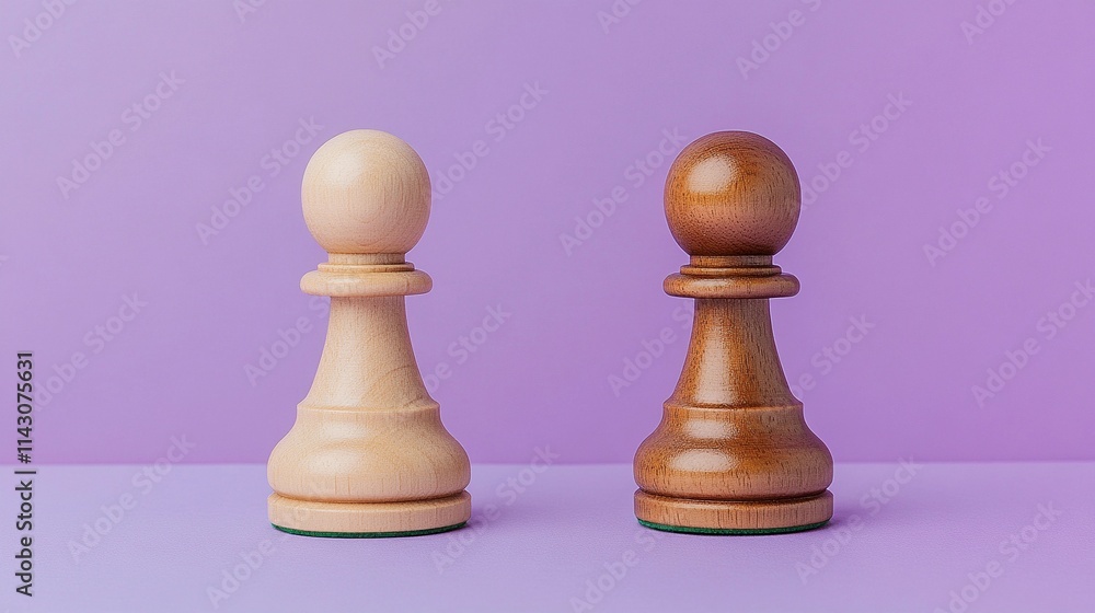 Close-up view of polished chess pieces on a board, highlighting strategy, elegance, and intellectual game symbolism Close-up view of polished chess pieces on a board, highlighting strategy, elegance, and intellectual game symbolism