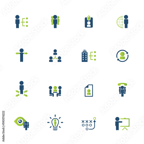 Universal business management and human resources icon set. Universal icons for web and mobile. Vector.