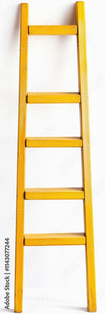 Isolated Wooden Ladder on White Background for Ascent and Success Opportunities Isolated Wooden Ladder on White Background for Ascent and Success Opportunities