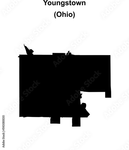 Youngstown (Ohio) blank outline map