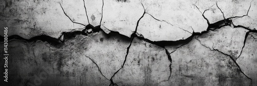 Weathered Cement Surface. Closeup of Cracked Concrete Texture in an Abstract Background