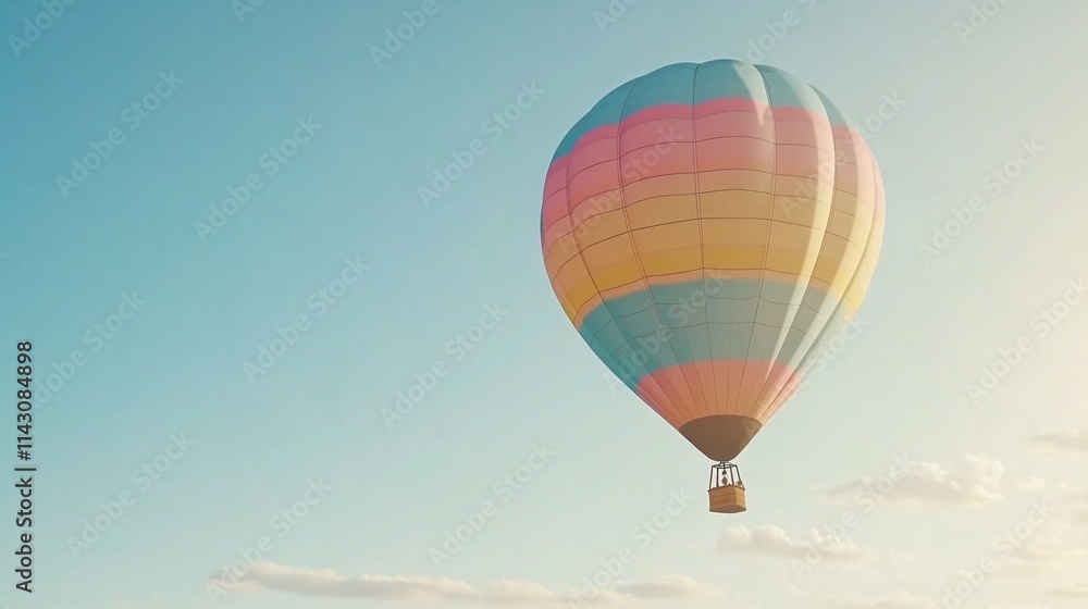 Fototapeta premium Detailed Hot Air Balloon with Clear Sky