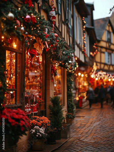 Close-up of a Store in Colmar at Christmas