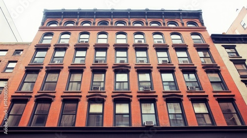 Historic Brick Apartment Structure in Manhattan, New York City - Captivating Exterior with Charming Windows