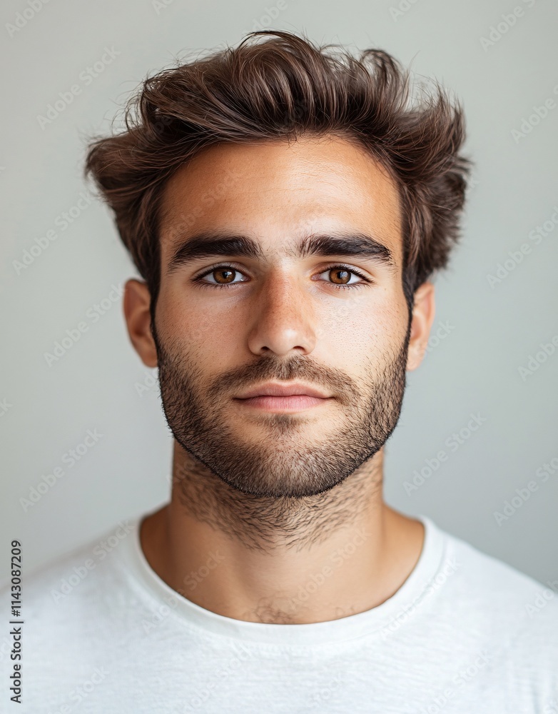 Fototapeta premium ID Photo for Passport : Spanish young adult man 1