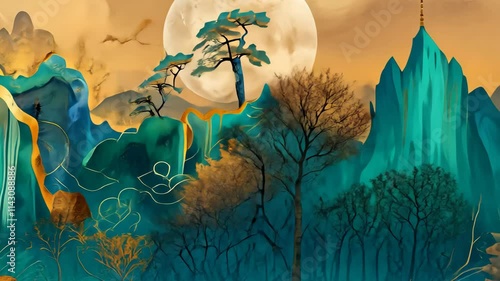 chinese landscape painting background